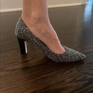 Cole Haan Black and White Textured Heels